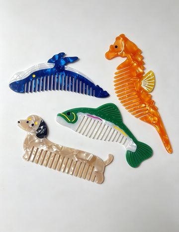 Acetate Bear Hair Combs - DippedShop Wholesale - #3075