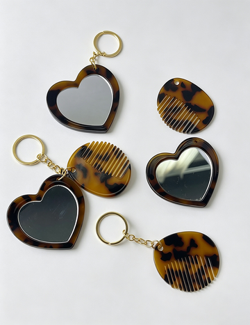 Vintage Leopard Acetate Portable Hair Combs MK2BLM6C5CB85