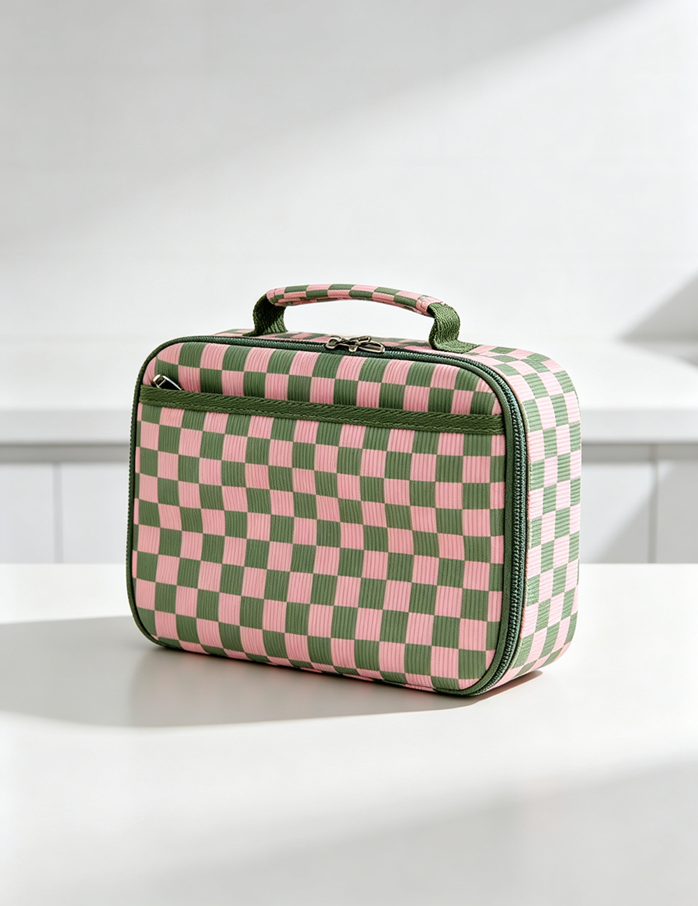 Stylish Corduroy Checkerboard Pattern Portable Cosmetic Bags MK2BLW6C5CO05
