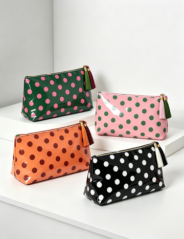 Vintage Polka Dots Waterproof PVC Cosmetic Bags MK2BLW6C5CO06