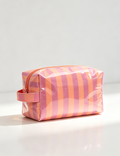 Simple Color Block Striped PVC Cosmetic Bag MK2BLW6C5CO07