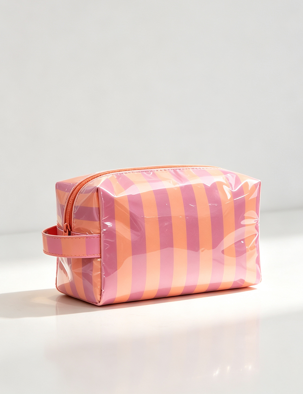 Simple Color Block Striped PVC Cosmetic Bag MK2BLW6C5CO07