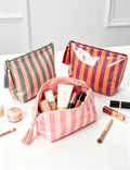 PVC Glossy Striped Waterproof Cosmetic Bag MK2BLW6C5CO09