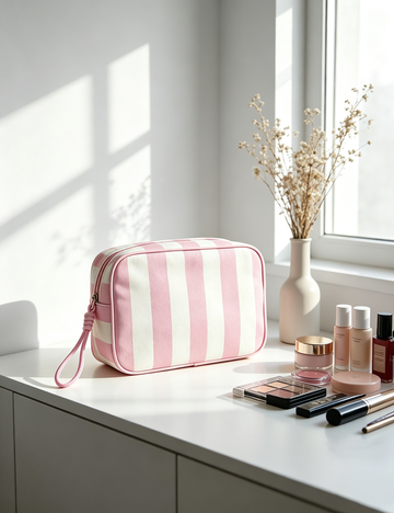 Simple Color Block Striped Travel Cosmetic Bag MK2BLW6C5CO11