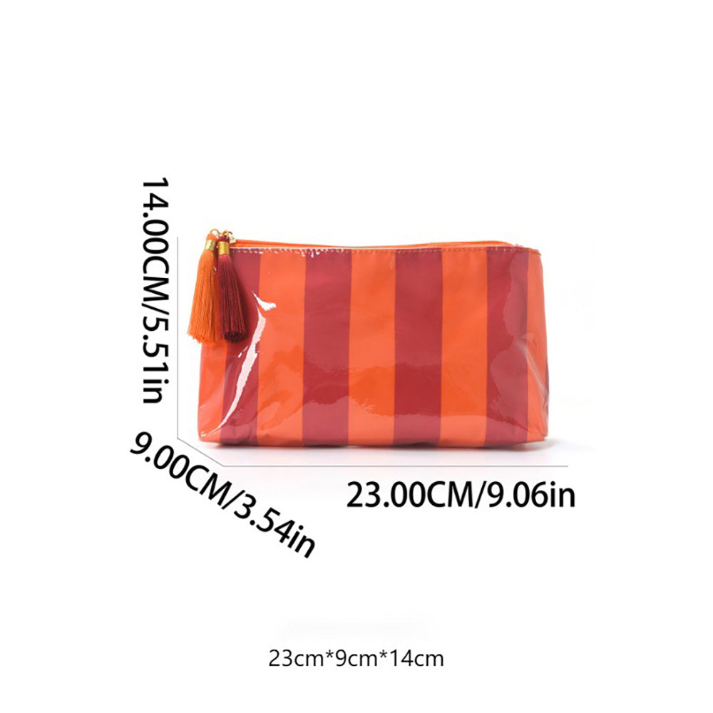 Chic Striped Large Capacity Waterproof Cosmetic Bag MK2BLW6C5CO14
