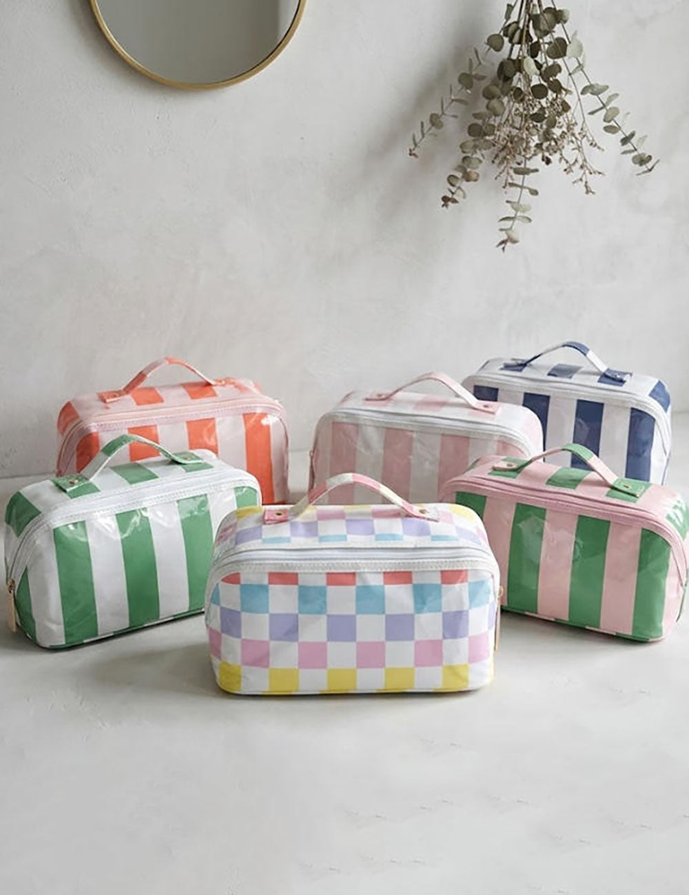 Stylish Striped Waterproof PVC Cosmetic Bag MK2BLW6C5CO21
