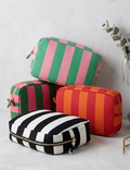Simple Color Block Striped Portable Cosmetic Bag MK2BLW6C5CO24