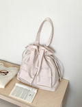 Simple Solid Color Nylon Drawstring Shoulder Bag 6S10BBG1448