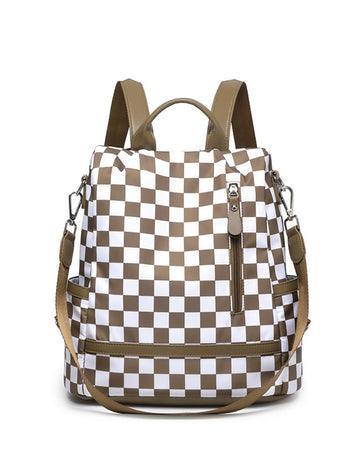 Trendy Checkerboard Pattern Lightweight Backpack 6S10BBG1451