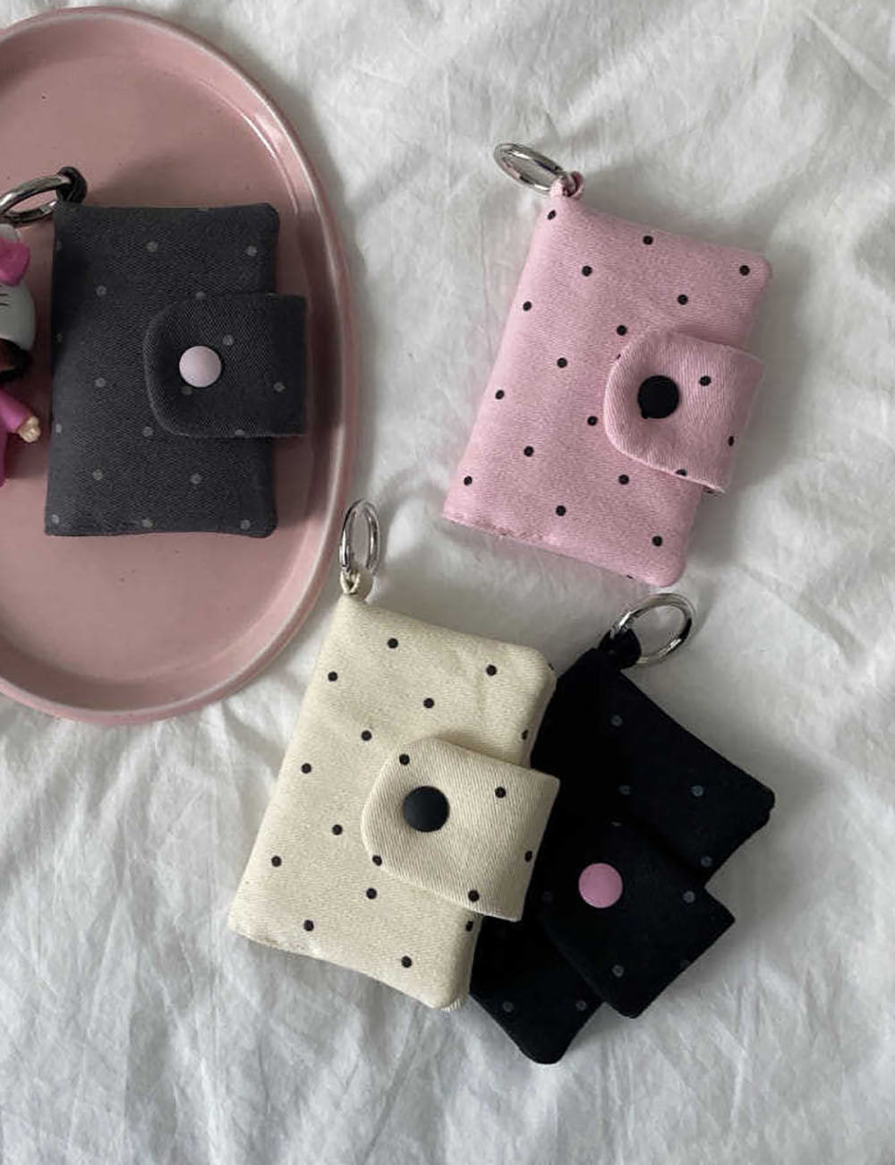 Cute Polka Dots Print Coin Purse Wallet 6S10BWB153