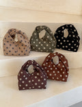 Casual  Polka Dot Reversible Canvas Handbags 6W10BBG1854