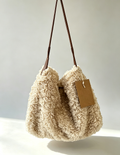 Faux Fur Leather Spliced Crossbody Tote Shoulder Bag 6W10BBG1883