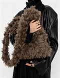 Retro Faux Fur Oversized Shoulder Bag 6W10BBG1885