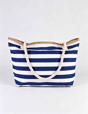 Minimalist Striped Large Capacity Canvas Shoulder Bag MK2BLW6W10BBG558