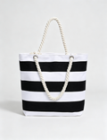 Simple Color Block Striped Beach Shoulder Bag MK2BLW6W10BBG559