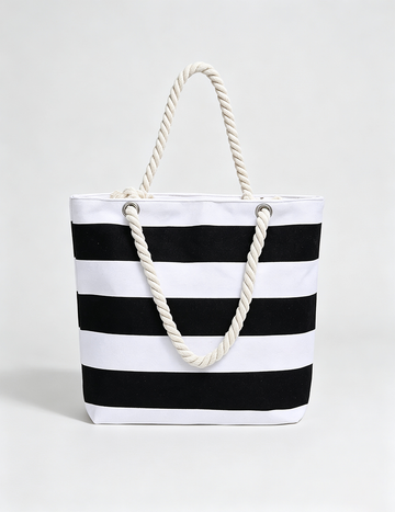 Simple Color Block Striped Beach Shoulder Bag MK2BLW6W10BBG559
