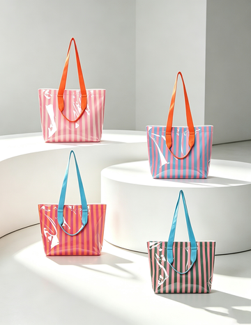 Stylish Striped Large Capacity Waterproof Shoulder Bag MK2BLW6W10BBG560