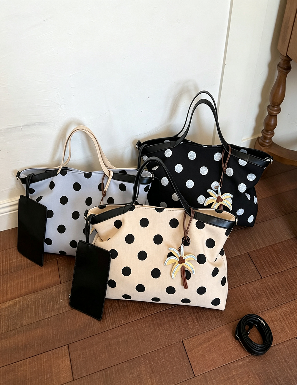 Vintage Polka Dots Large Capac - DippedShop Wholesale - #7715