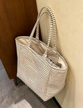 Stylish Striped Large Capacity Tote Bag MK2BLW6W10BBG574