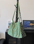 Fresh Tulip Print Canvas Crossbody Bag MK2BLW6W10BBG589