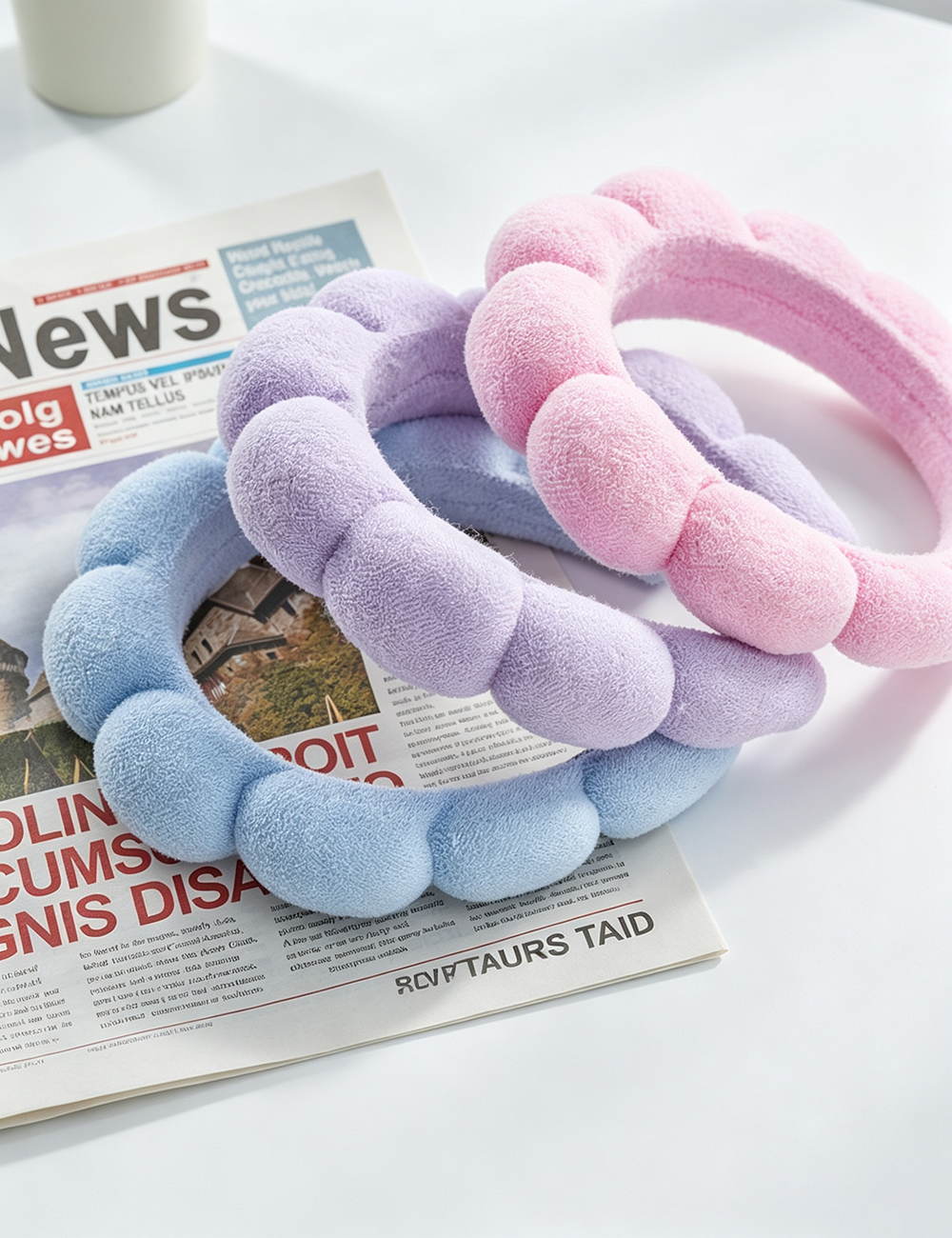 Solid Color Cloud Padded Sponge Spa Hairband 6W6HBD269