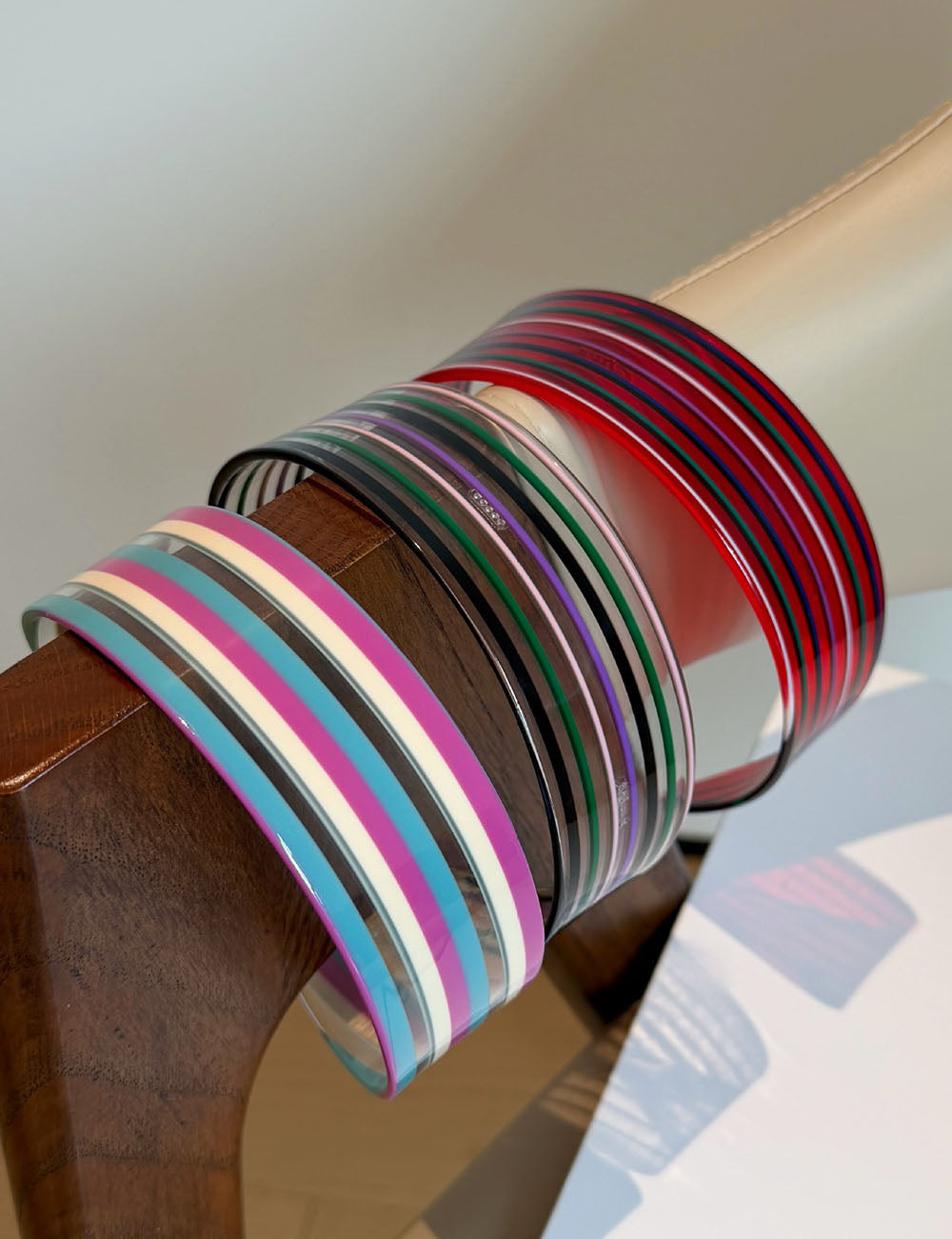 Cute Multi-Color Striped Wide Acetate Headband 6W6HBD276