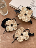 Straw Woven Flower Hair Claw Scrunchie MK2BLW6W6HSR117