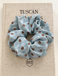 Blue Polka Dot Fabric Hair Scrunchie MK2BLW6W6HSR16