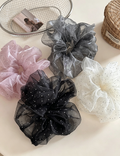 Sheer Fluffy Rhinestone Starry Mesh Hair Scrunchie MK2BLW6W6HSR22