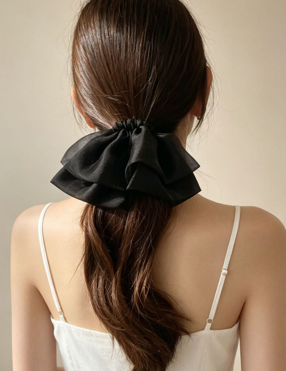 Double Layer Mesh Bow Hair Scrunchie MK2BLW6W6HSR29