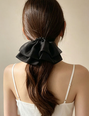 Double Layer Mesh Bow Hair Scrunchie MK2BLW6W6HSR29