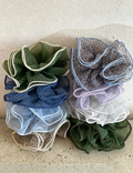 Plaid Polka Dot Mesh Fluffy Hair Scrunchie MK2BLW6W6HSR35