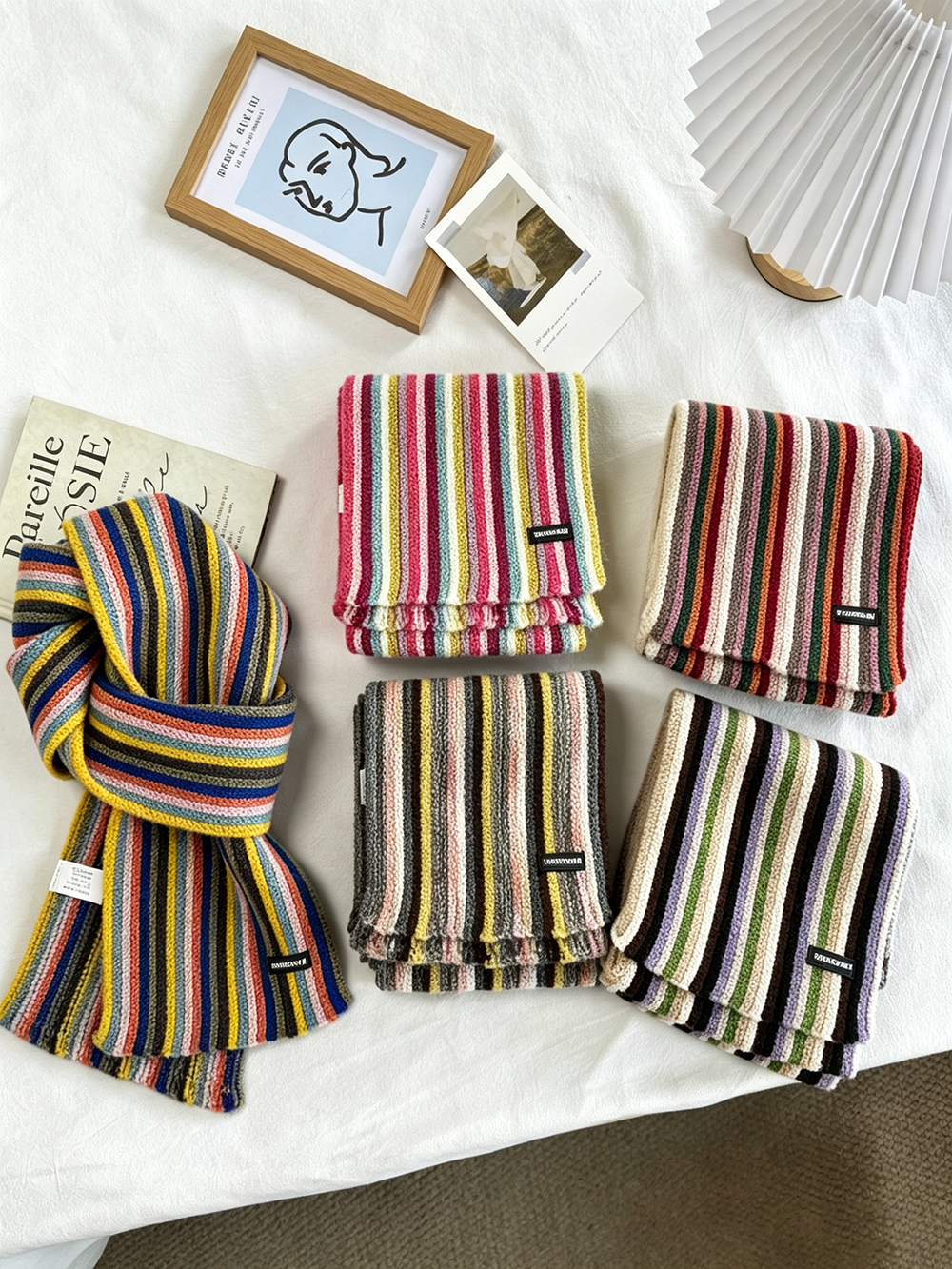Striped Knit Scarf - DippedShop Wholesale - #2771