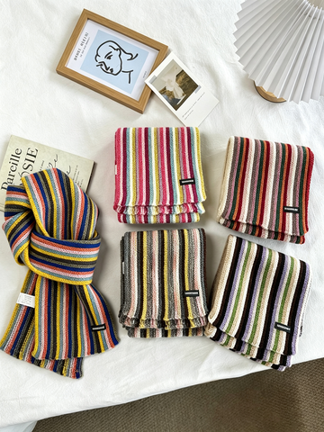 Striped Knit Scarf - DippedShop Wholesale - #2771