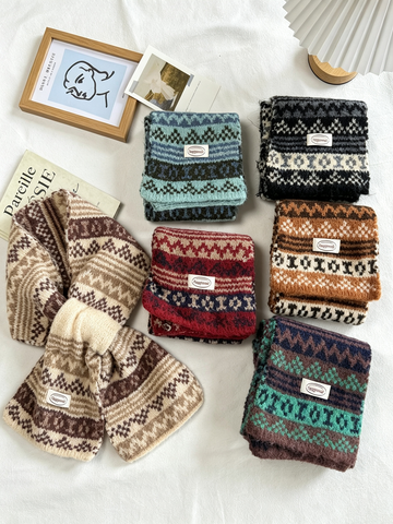 Jacquard Keyhole Mini Scarf - DippedShop Wholesale - #5379