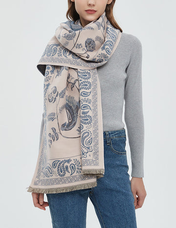 Paisley Jacquard Shawl Scarf - DippedShop Wholesale - #9411