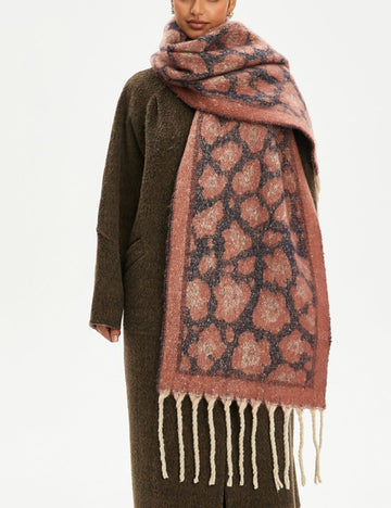 Fringed Leopard Scarf - DippedShop Wholesale - #0819