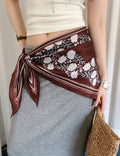 Retro Floral Print Waist Belt - DippedShop Wholesale - #7731