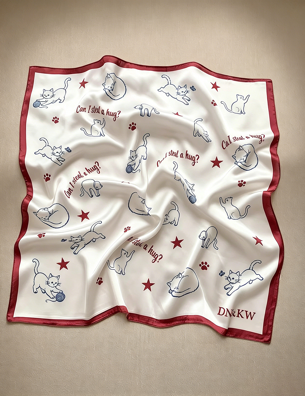Fashion Star Print Soft Square Head Scarf MK2BLW6W6NSI48
