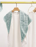 Boho-Style Geometric Print Waist Belt Silk Scarf MK2BLW6W6NSI50