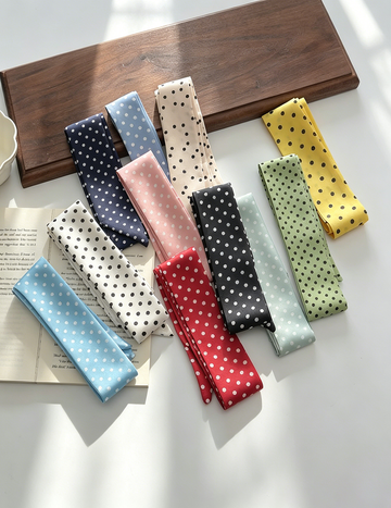 Fashion Polka Dots Narrow Soft Silk Scarf MK2BLW6W6NSI63