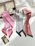 Cute Bowknot Print Narrow Silk Scarf MK2BLW6W6NSI65