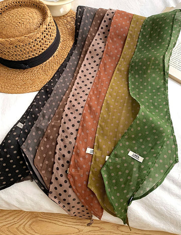 Retro Color Block Polka Dots Silk Scarf MK2BLW6W6NSI73