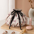 Stylish Peach Print Portable Makeup Bag MK2BW6S10BOB52