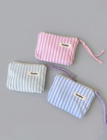 Stylish Color Block Striped Mini Makeup Bag MK2BW6S10BOB53