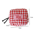 Cute Plaid Quilted Shell Mini Makeup Bag MK2BW6S10BOB58