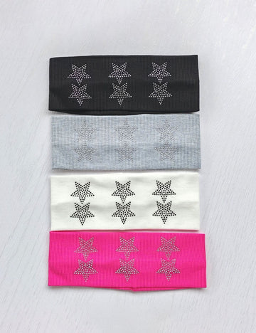 Punk Style Star Zirconia Wide Headband MK2BW6W6HBD82