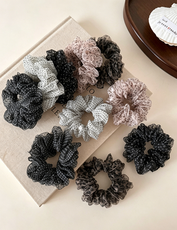 Multicolor Ruffle Edge Leopard Mesh Scrunchies MK2BW6W6HSR39