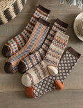 Retro Geometric Jacquard Crew Socks 6W8FSO662