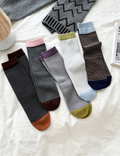 Color Block Striped Crew Socks - DippedShop Wholesale - #1011